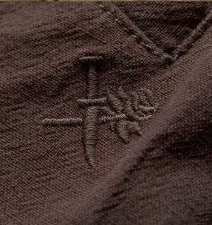 Linen Michael Pleat Short - Mushroom