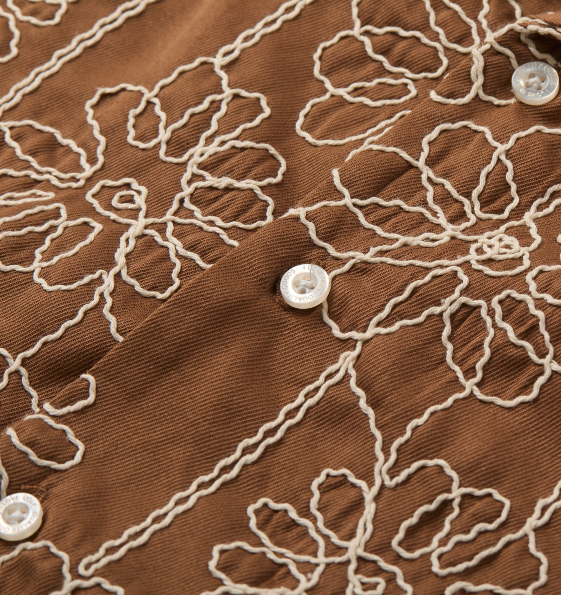 Cuban Collar SS Shirt - Tobacco Floral