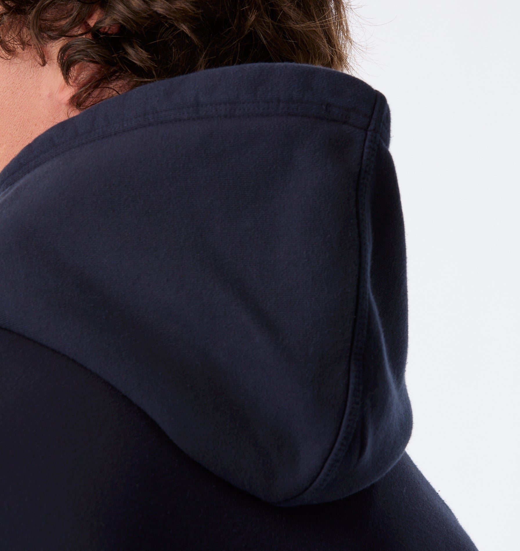 Crop Box Hood - Washed Navy