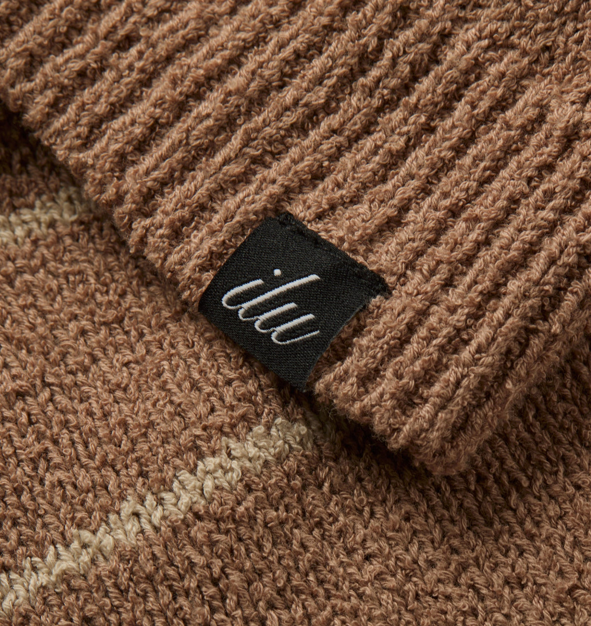 Clive Knit SS Polo - Mushroom Stripe