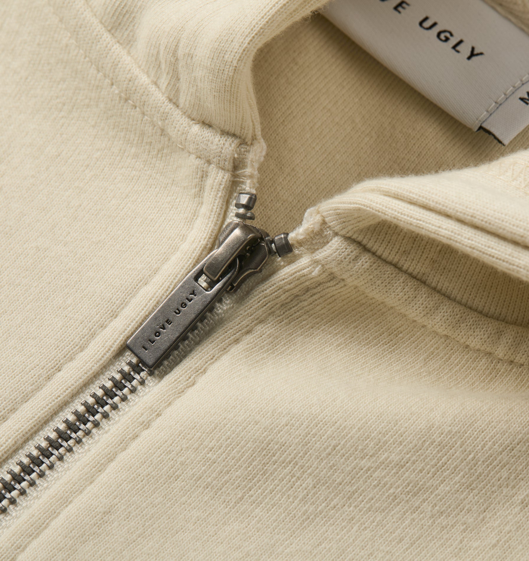 Crop Box Zip Hood - Vintage White
