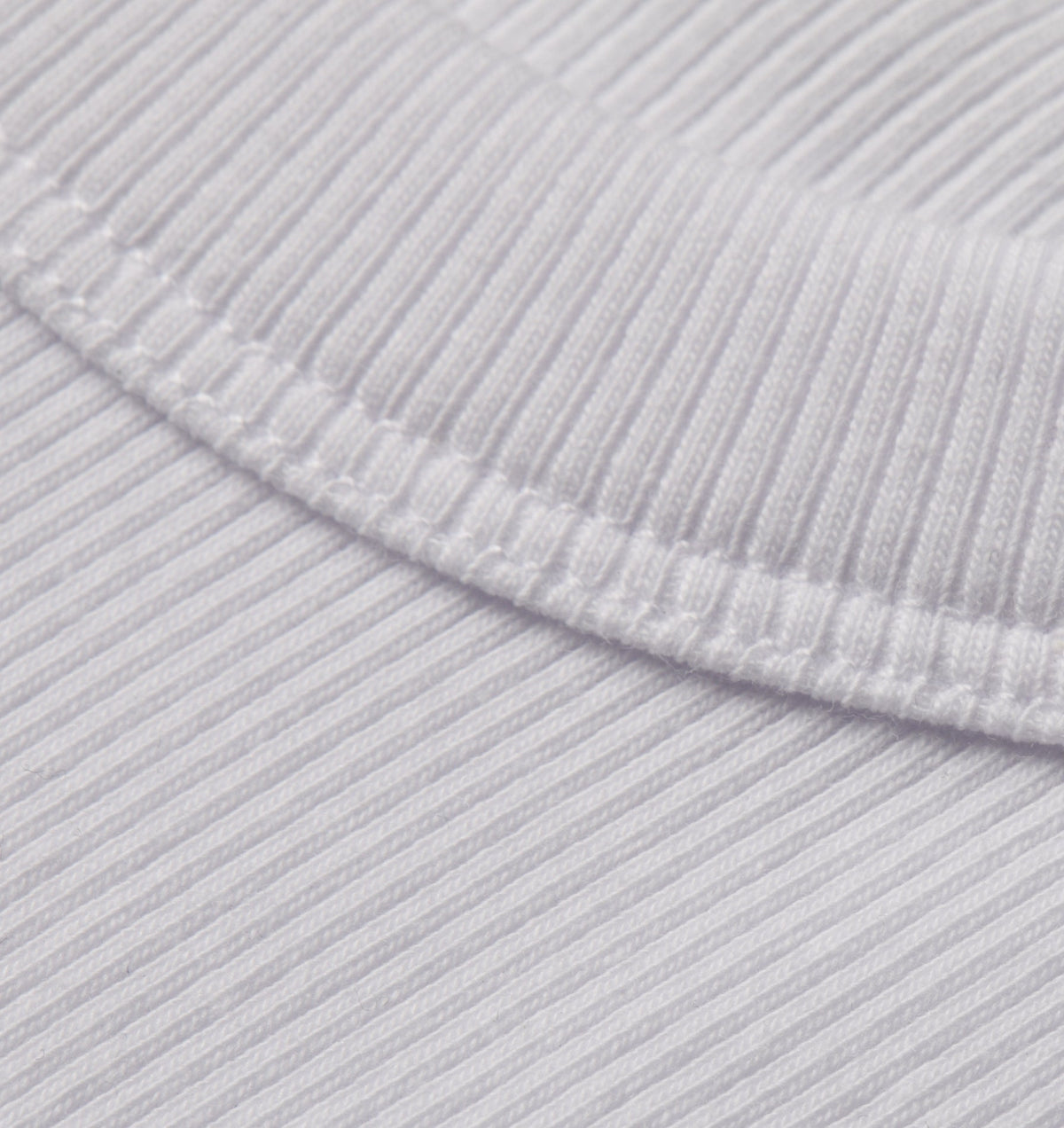 Ribbed Slim Tee - White