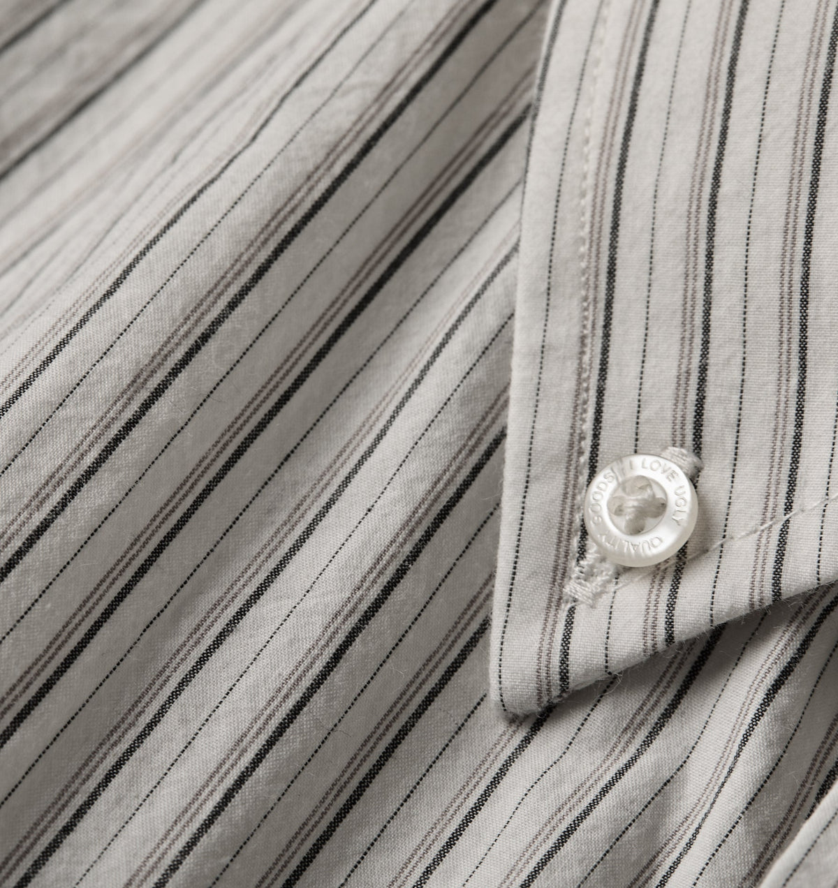 Kingston Oversized Shirt - White/Black/Beige Stripe