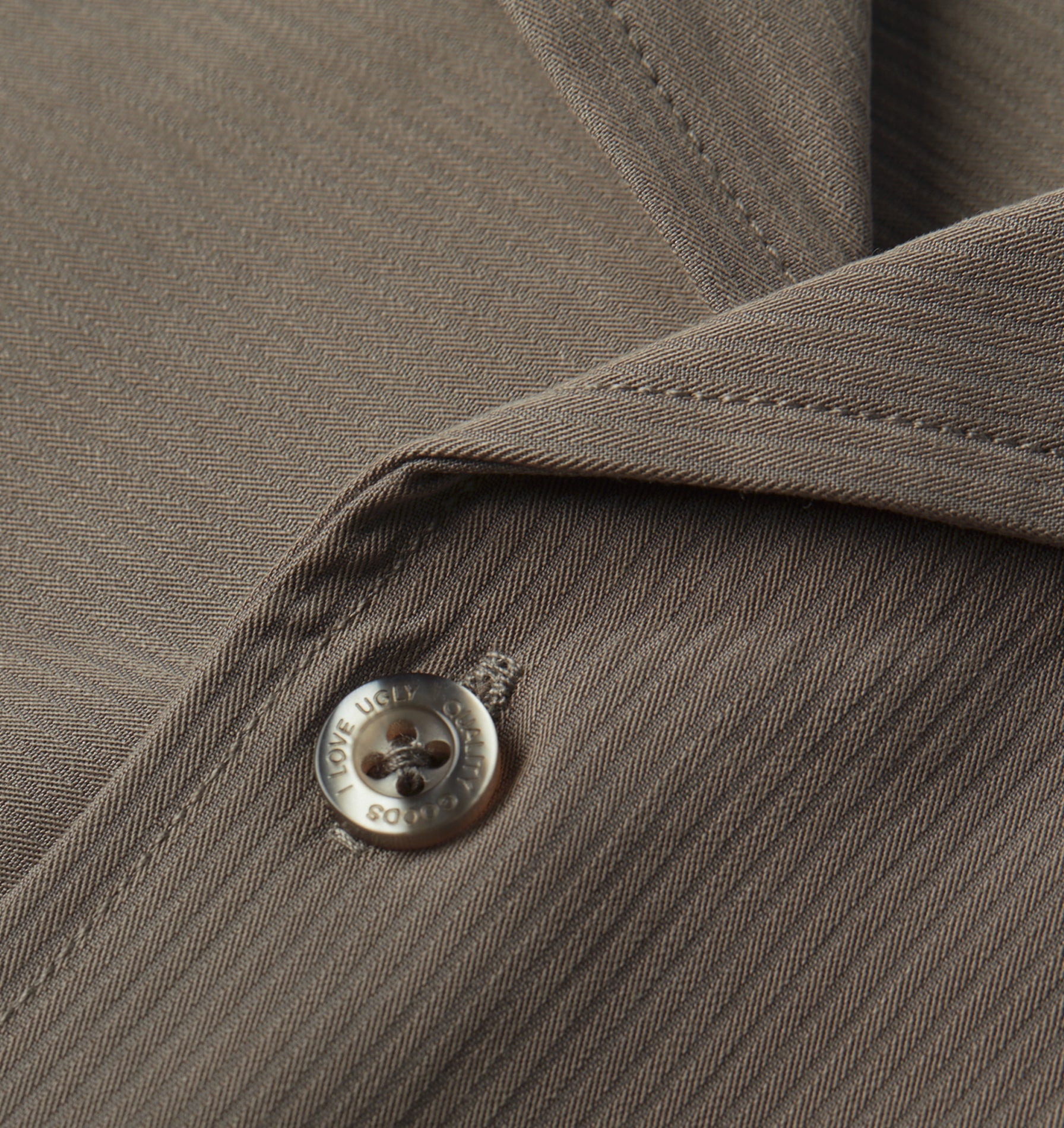 Textured Box Cuban Collar SS Shirt - Mushroom Stripe