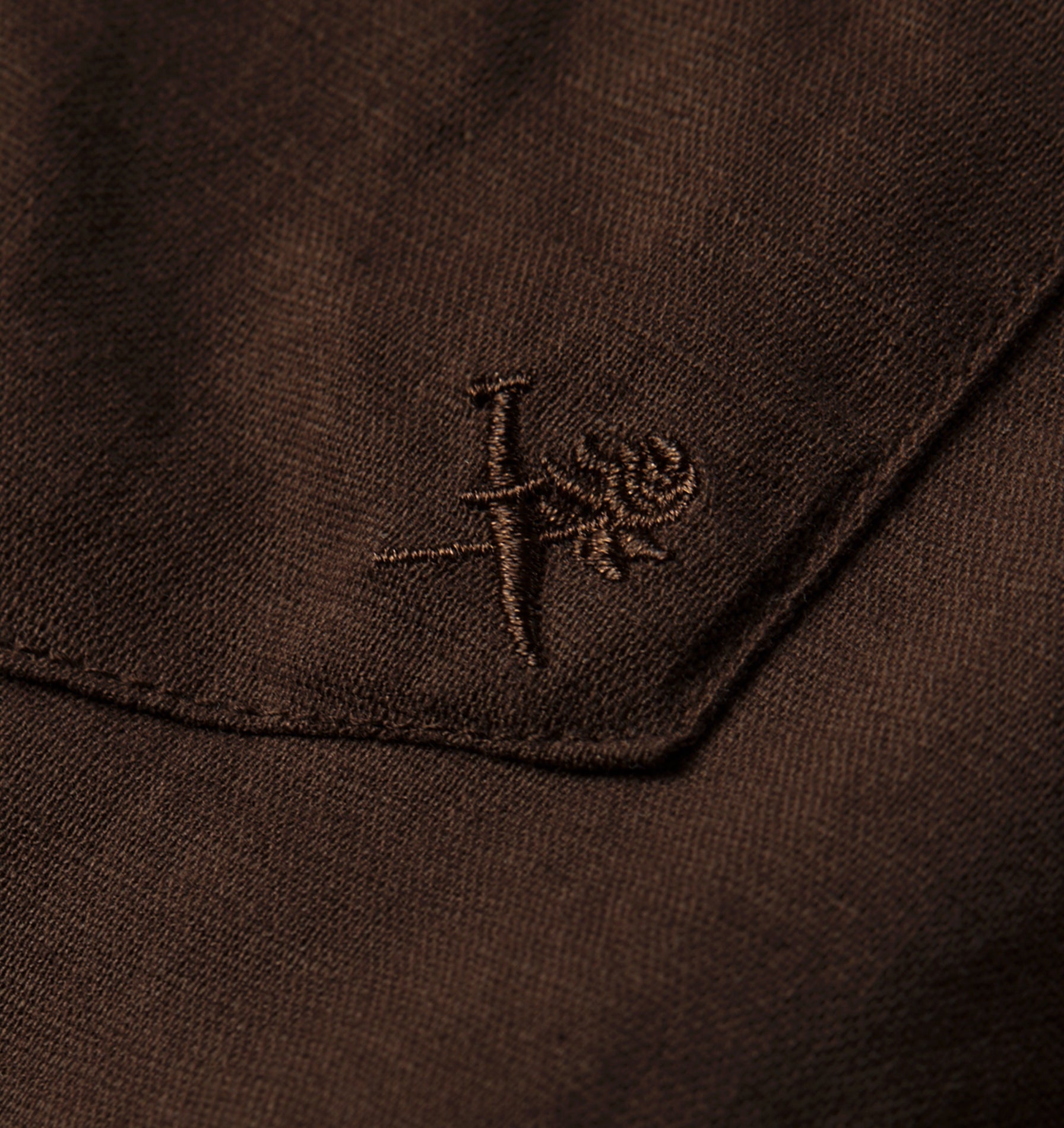 Linen Cuban Collar SS Shirt - Espresso