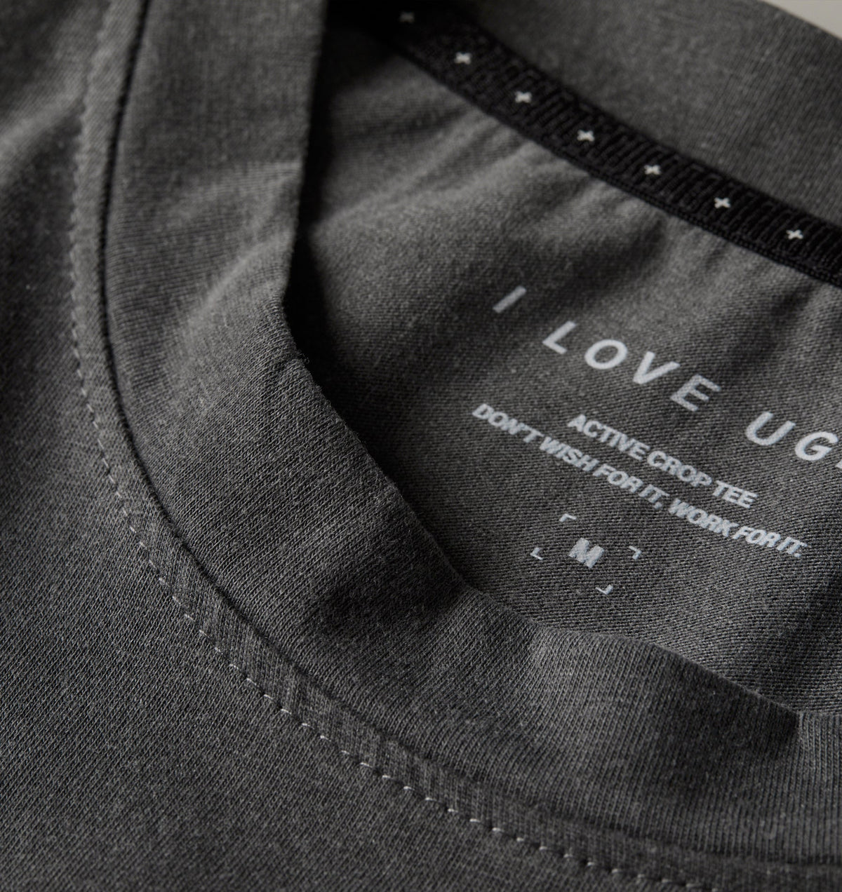 State Of Mind Cotton Crop Tee - Washed Black
