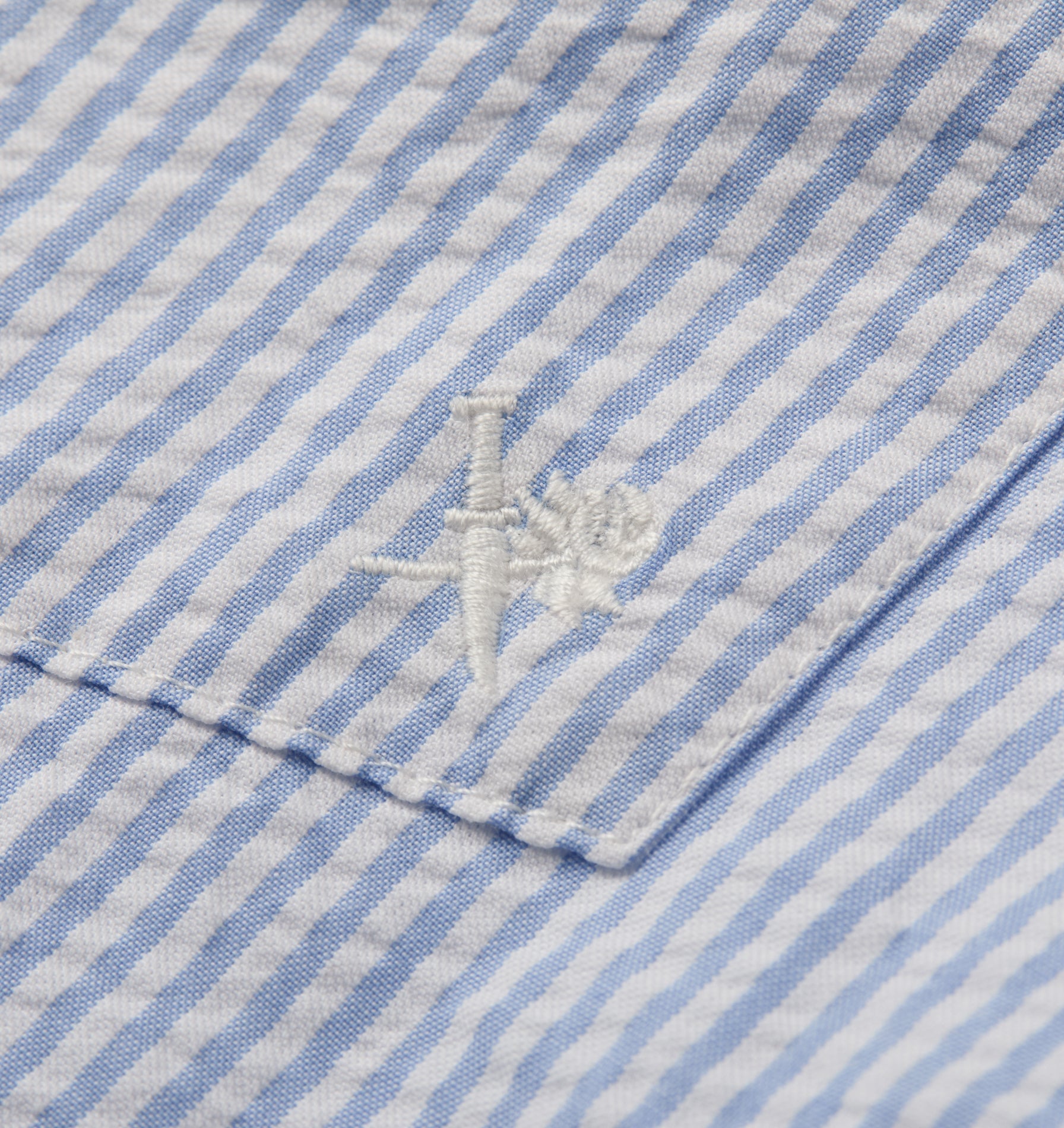 Cuban Collar SS Shirt - Blue Stripe