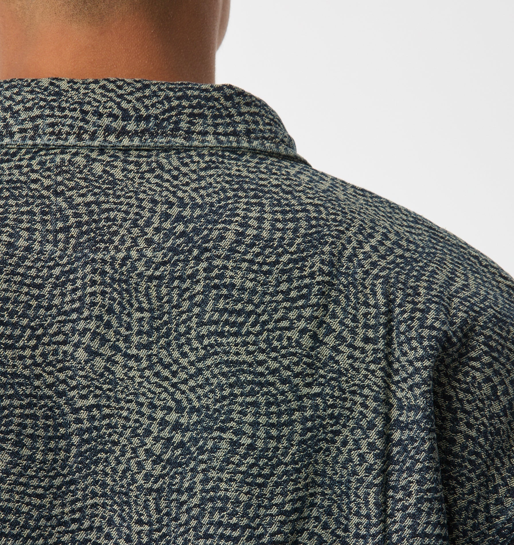 Textured Kai Denim SS Shirt - Aged Indigo