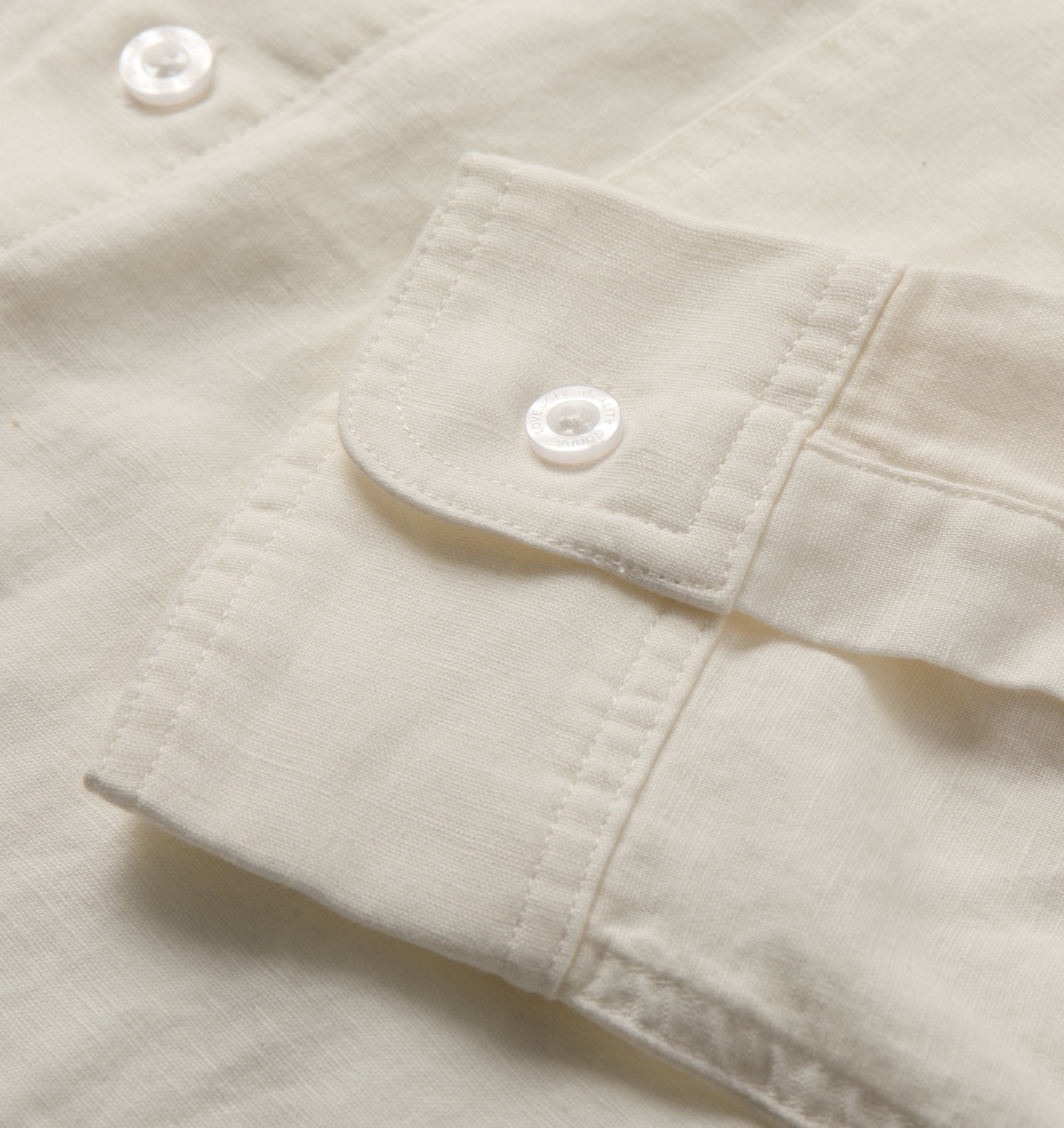 Linen Crop LS Shirt - White