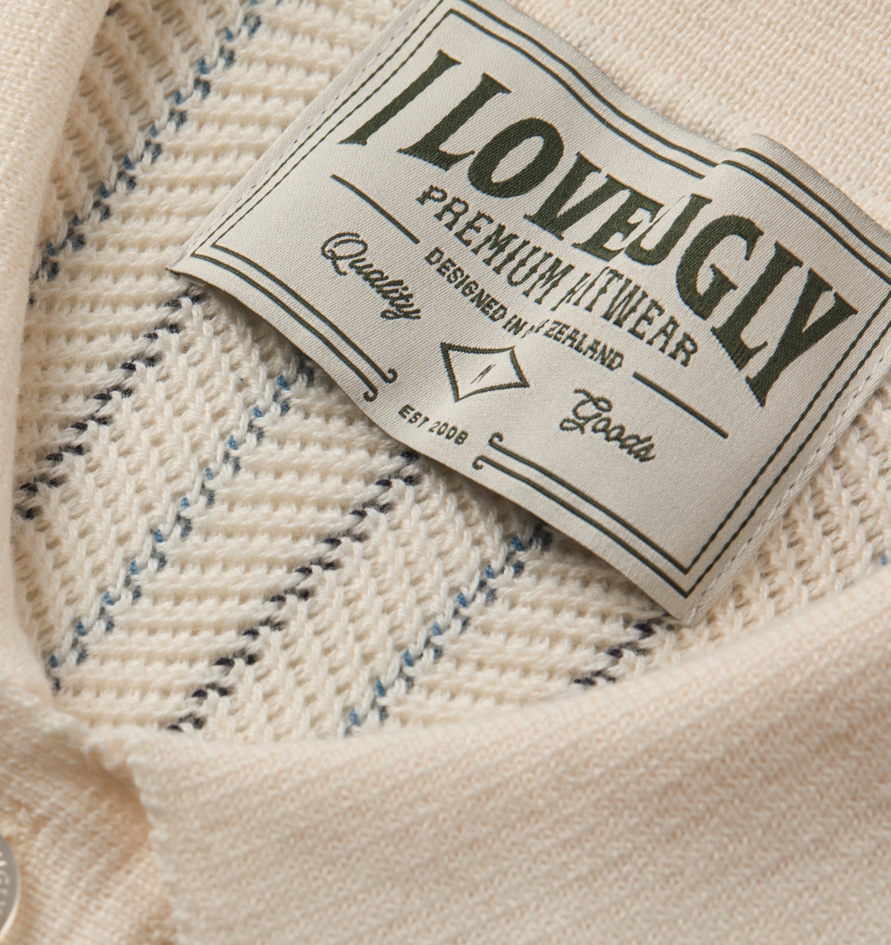 Jasper Knit SS Shirt - Off White Stripe