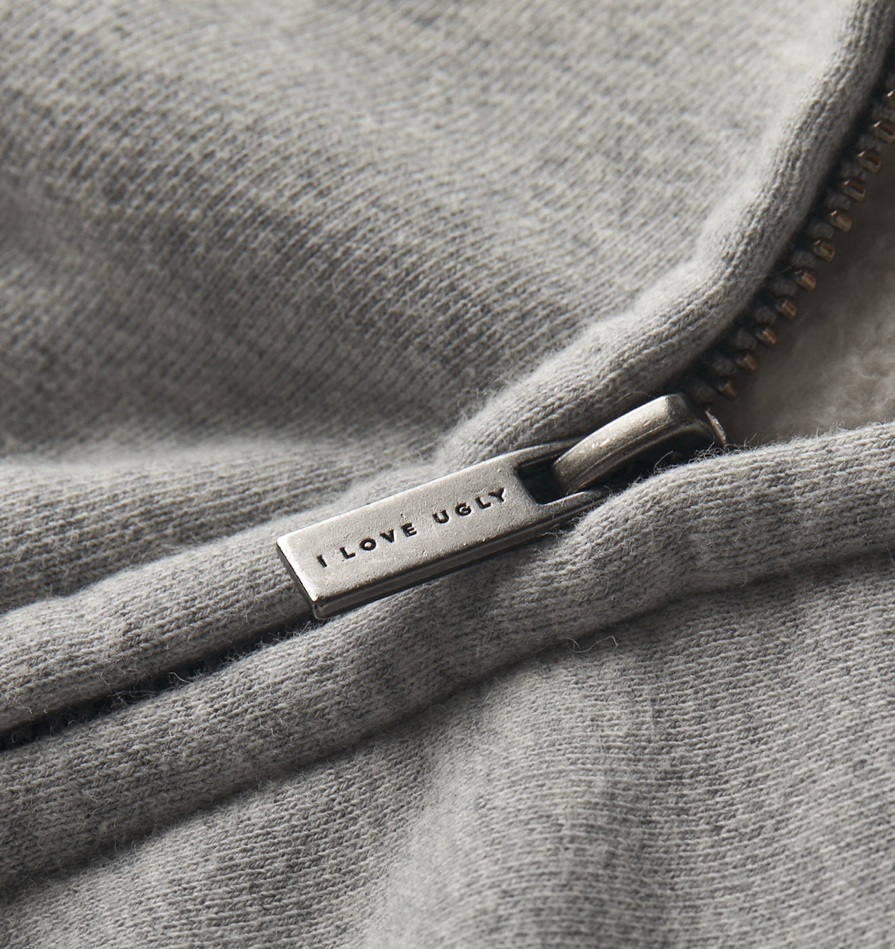 Applique Zip Up Box Hood - Vintage Grey