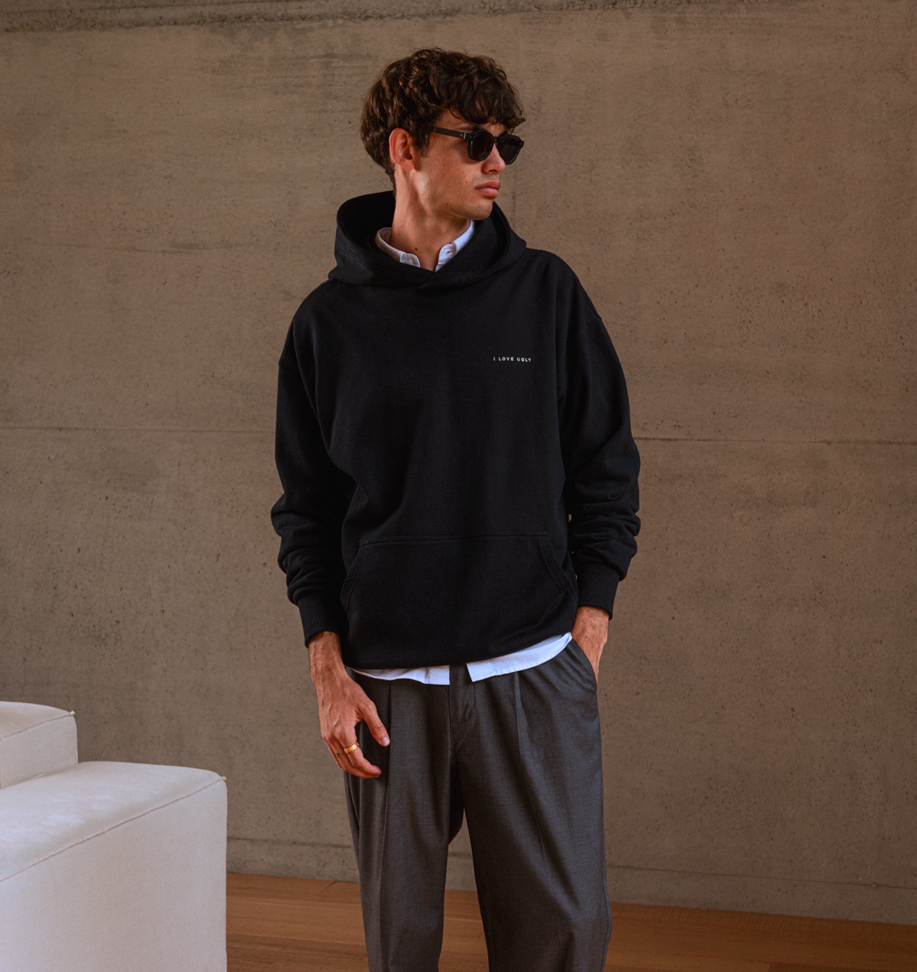Box Fit Hoodie in Black | I Love Ugly US