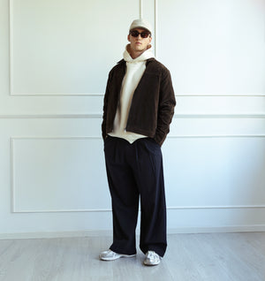Albert Pleated Pant - Navy