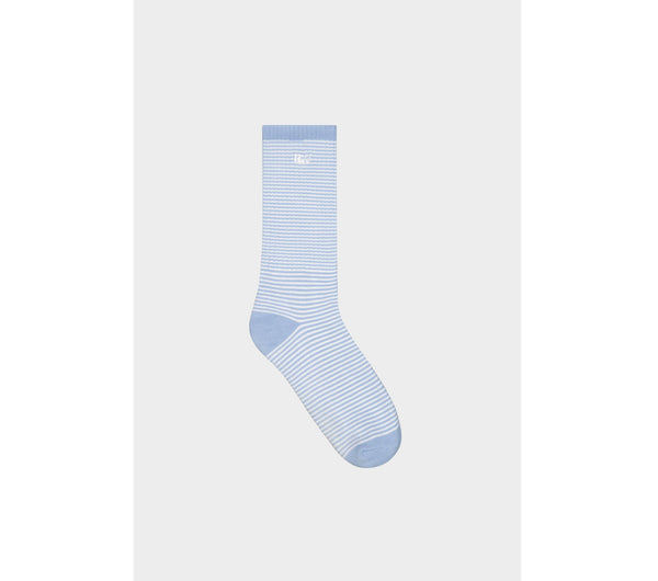 Stripe Basic Sock - White/Blue