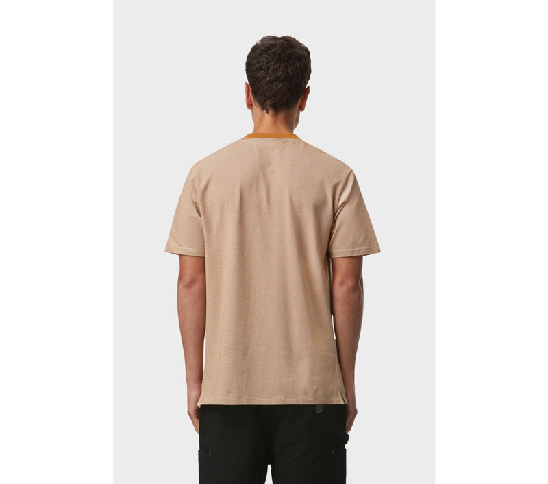 Stripe Pocket Chester Tee - Off White/Toffee